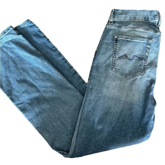 NWOT - 7 of All Mankind Women’s Kimmie Straight Leg Blue Jeans - Size 32/33 - Picture 3 of 8